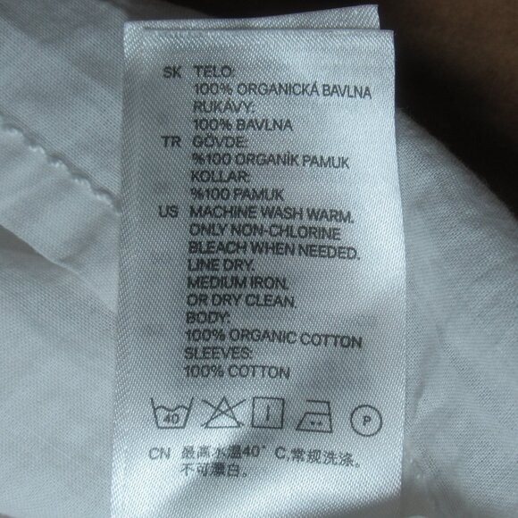 H&M Conscious Collection White Peasant Tunic Top | Size 6 - Picture 9 of 10